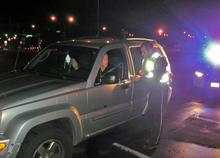police stopping potential impaired driver