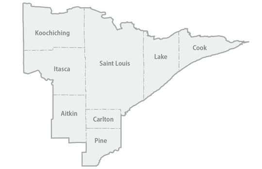 Northeast MN TZD region map