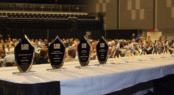Awards on a table at a TZD conference 